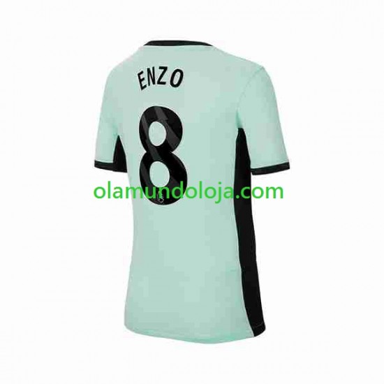 Camisola Chelsea Enzo Fernandez 8 Homem Equipamento Terceiro 2023-2024 Manga Curta